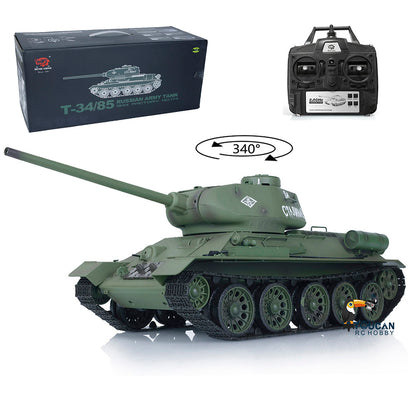 Heng Long 1/16 Military Battle RC Tank Soviet T34-85 7.0 Metal Gearbox 3909 Radio Controller BB Pellets Infrared Combating Transmitter & Receiver Hobby Model