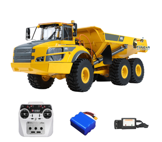 TOUCAN RC HOBBY Metal Double E 1/16 Remote Control Articulated Dumper 6WD Electric Remote Control Truck Model 10KG Load Capacity Openable Door
