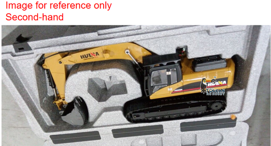 Second Hand US Stock HUINA New Upgrade 580 1/14 Metal Excavator Model Engineering Vehicle Electric Ball Grabber 360 Rotating Shear Claw Sound Lights