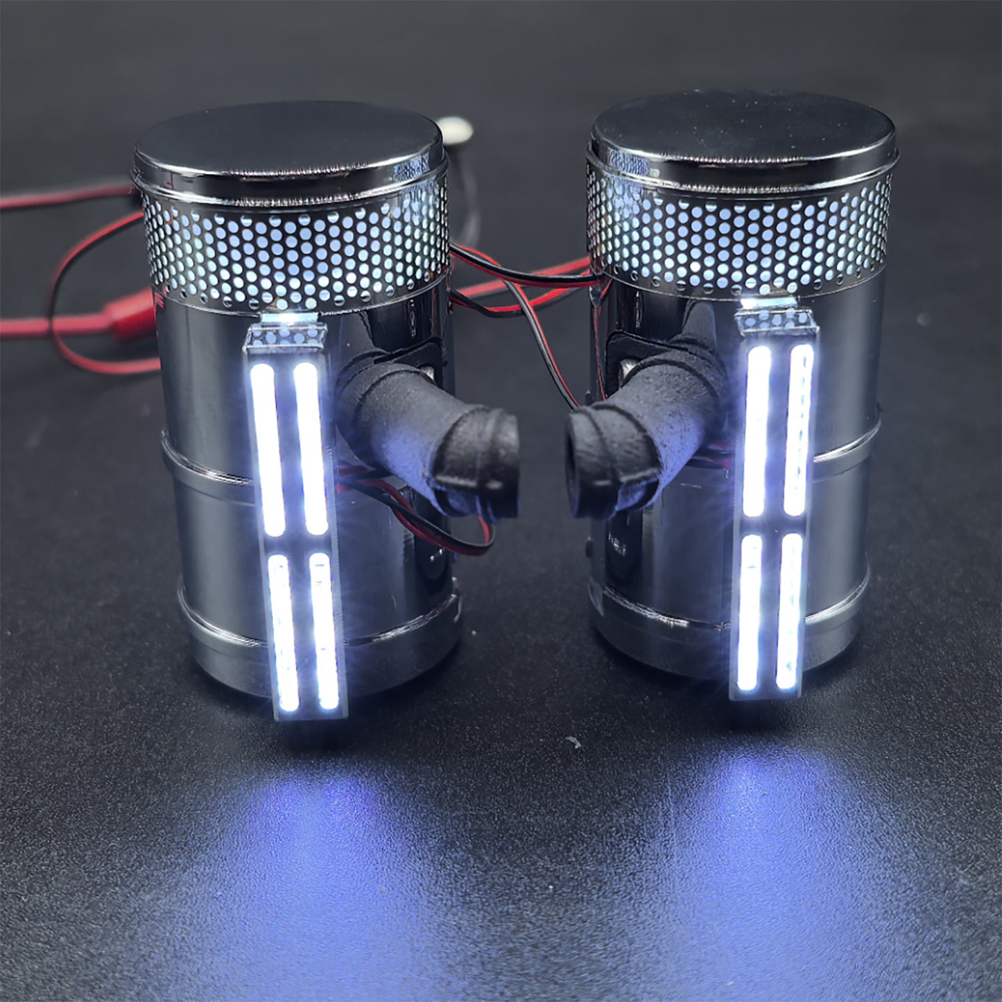 1Pair Metal Air Filter Weather Guard for DIY 1/14 TAMIYA 56344 56301 Remote Control Tractor Truck RC Lorry Vehicle King Hauler