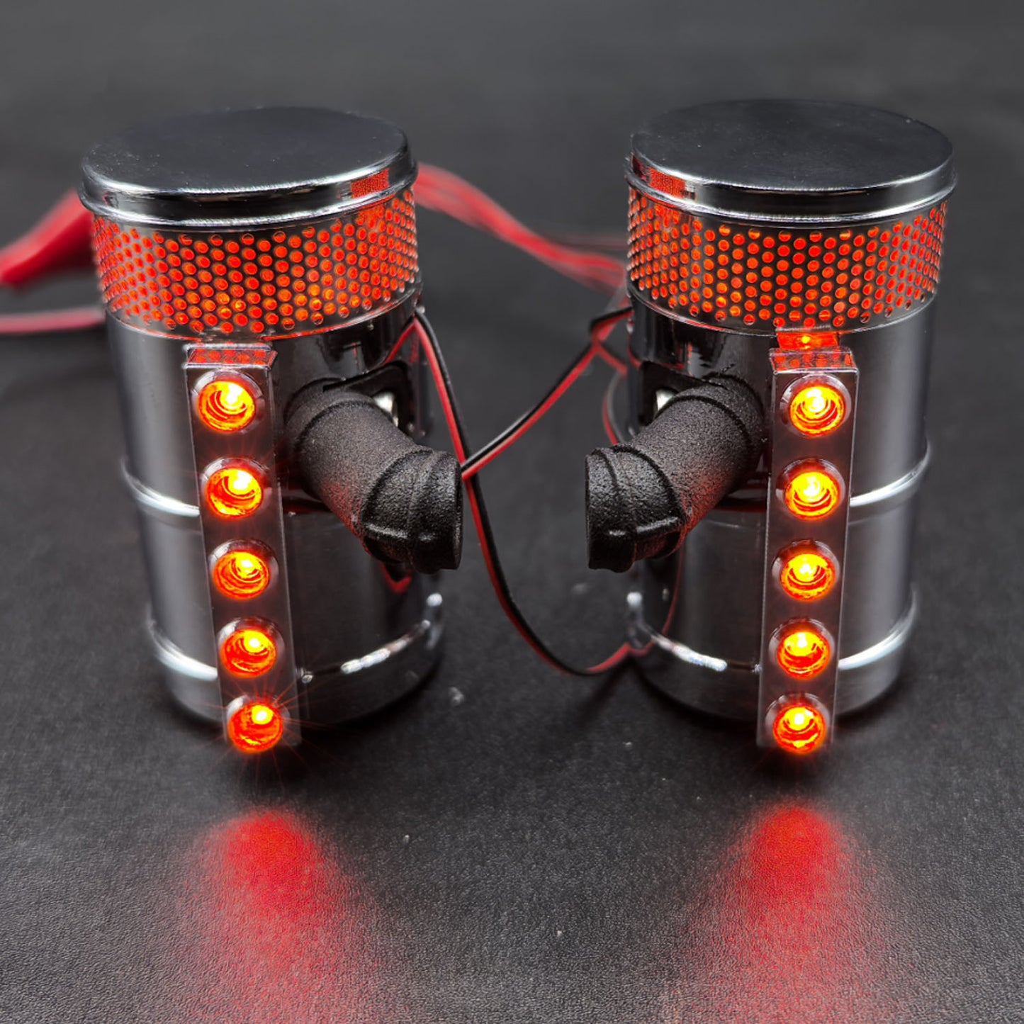 1Pair Metal Air Filter Weather Guard for DIY 1/14 TAMIYA 56344 56301 Remote Control Tractor Truck RC Lorry Vehicle King Hauler