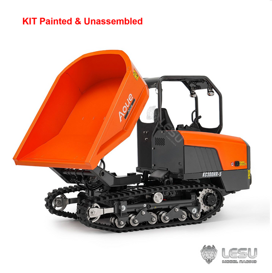 1/14 Hydraulic Remote Control Tracked Dumper KC300HR-5 Unpainted KIT LESU Metal RC Tipper Model Light Sound System No Battery