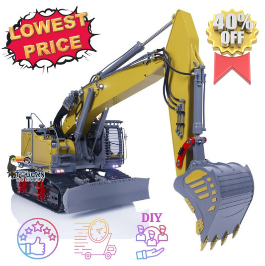 IN STOCK 1/14 LESU Hydraulic RC Painted Excavator Aoue ET35 Remote Controlled Construction Vehicle W/ Black Tracks Motor ESC Light System