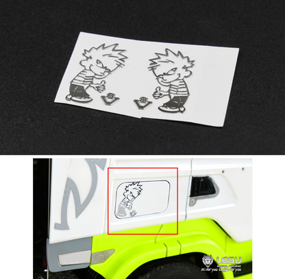 LESU Metal V8 Super Logo Sticker for 1/14 RC Tamiya Tractor Truck Car Model Dumper Decoration Replacement