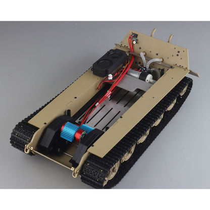 Full Metal RC Tank Chassis for Heng Long 1/16 German King Tiger Henschel Steel Gearbox 390 Brushed Motor Smoke Unit Speaker