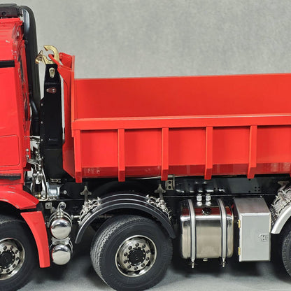 1/14 Remote Control Hydraulic Full Dumper 8*8 5 Valves RC Roll On Off Tipper Engineering Vehicle Differential Locks No Charger