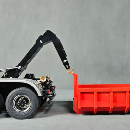 1/14 Remote Control Hydraulic Full Dumper 8*8 5 Valves RC Roll On Off Tipper Engineering Vehicle Differential Locks No Charger