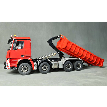 1/14 Remote Control Hydraulic Full Dumper 8*8 5 Valves RC Roll On Off Tipper Engineering Vehicle Differential Locks No Charger