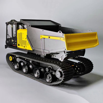 Metal 1/14 Hydraulic RC Dump Truck T14R Panther Crawler Tracked Tipper Construction Machine Light Sound System Flysky ST8 Radio