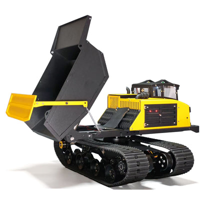 Metal 1/14 Hydraulic RC Dump Truck T14R Panther Crawler Tracked Tipper Construction Machine Light Sound System Flysky ST8 Radio