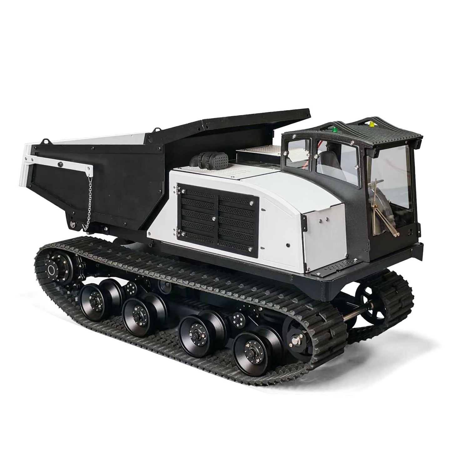 Metal 1/14 Hydraulic RC Dump Truck T14R Panther Crawler Tracked Tipper Construction Machine Light Sound System Flysky ST8 Radio
