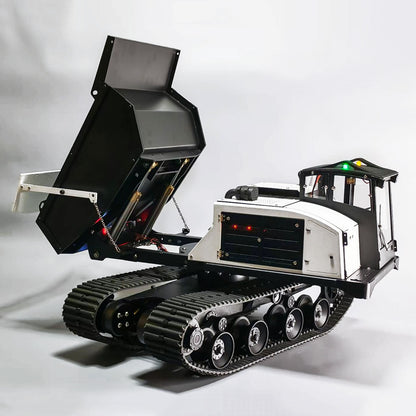 Metal 1/14 Hydraulic RC Dump Truck T14R Panther Crawler Tracked Tipper Construction Machine Light Sound System Flysky ST8 Radio