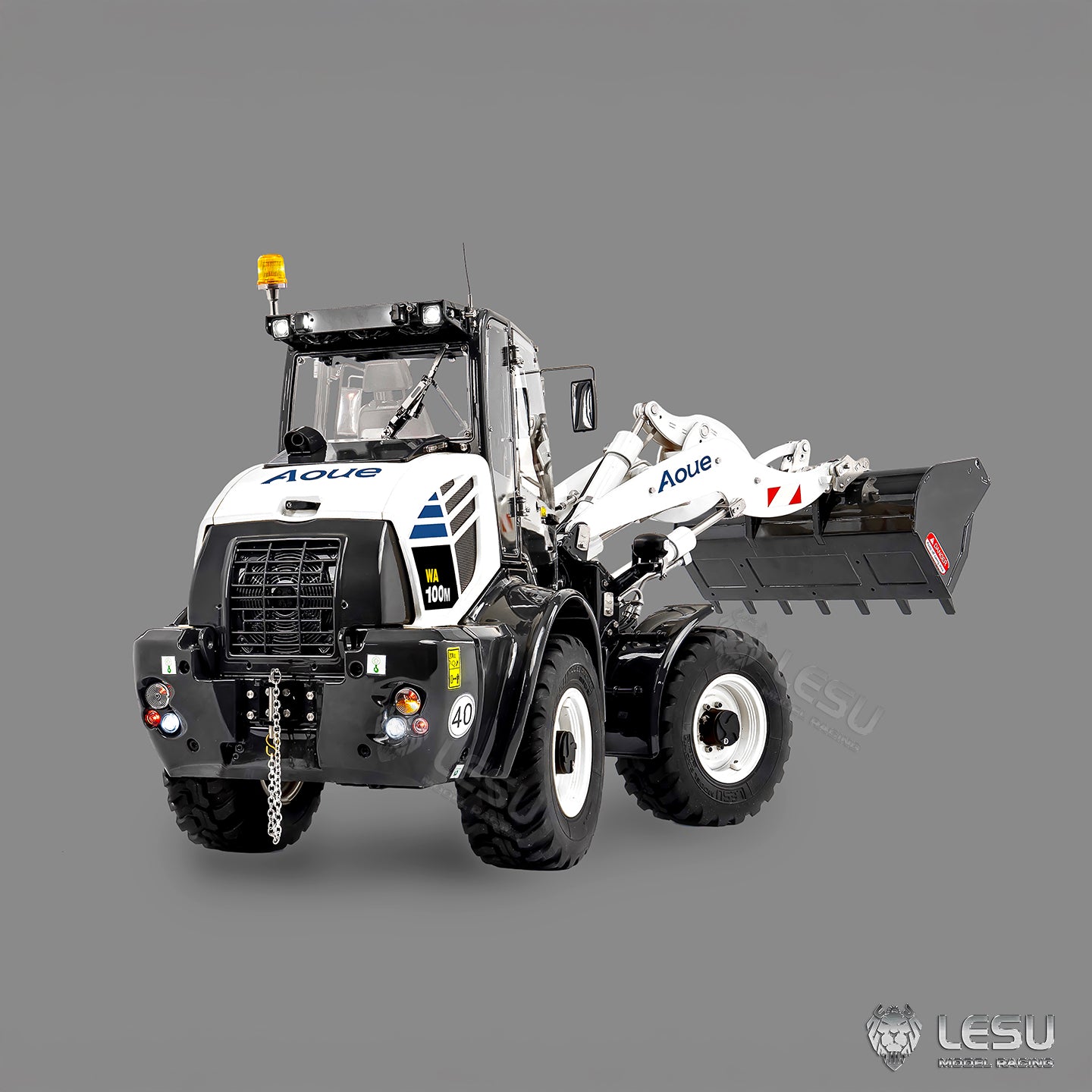 LESU Aoue WA100M-8 1/14 Metal 4x4 Hydraulic RC Loader A0021 Model with Brushless Motor Quick Release Coupler Sound Light System