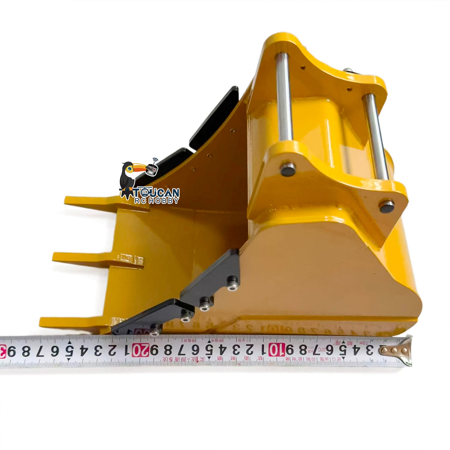 TOUCAN Metal Ripper Wide Bucket Manual Quick Coupler Rake for 1/8 Scale 385CF Hydraulic RC Excavator Remote Control Digger Model DIY Spare Parts