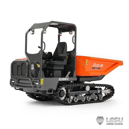 New Metal LESU 1/14 Hydraulic Remote Control Tracked Dump Truck KC300HR-5 RC Dumper Model 180 Degree Rotation Openable Door Lights