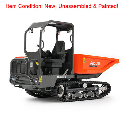 1/14 Hydraulic Remote Control Tracked Dumper KC300HR-5 Unpainted KIT LESU Metal RC Tipper Model Light System No Battery