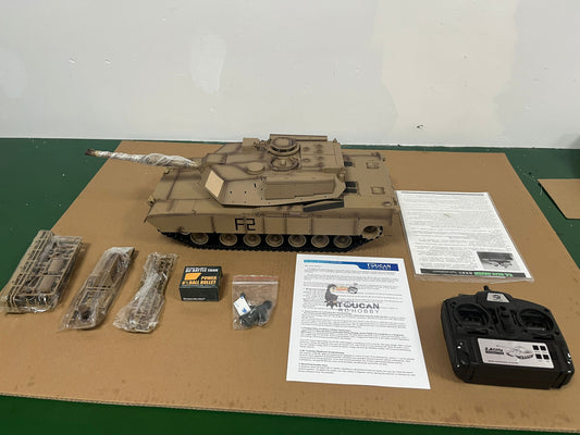 Free Shipping CN Stock Second-hand 2.4Ghz Henglong 1/16 Scale 7.0 Plastic Ver M1A2 Abrams RTR RC Tank 3918 Model