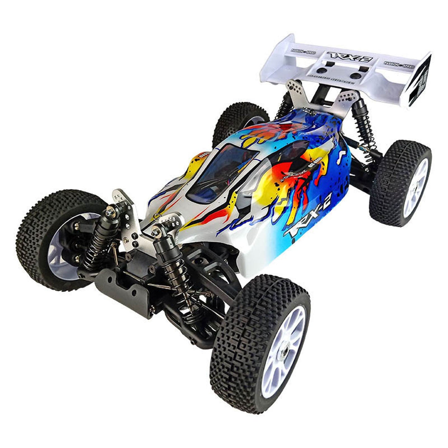 VRX RH812 1/8 2.4GHz RC Off-Road Vehicle 4WD 60-70KM/H High Speed Remote Control Model Car Metal Chassis Tail Wing Battery