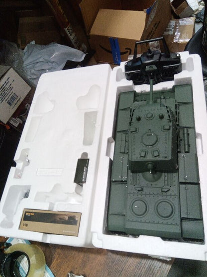 Second Hand US Stock Fast Free Shipping 2.4G Henglong 1/16 7.0 3878 Plastic Soviet KV-1 RTR RC Tank Model BB IR Smoke Metal Barrel