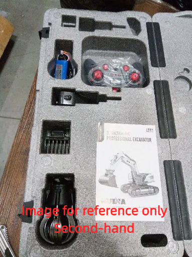 Second Hand US Stock 1/14 HUINA RC Metal Excavator Model Toys 1594 Radio Control Digger Light Sound Battery