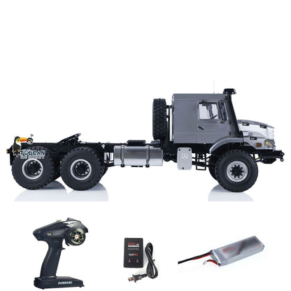 Fully assembled metal rc tractor silver gray ARTR complete electric accessory set
