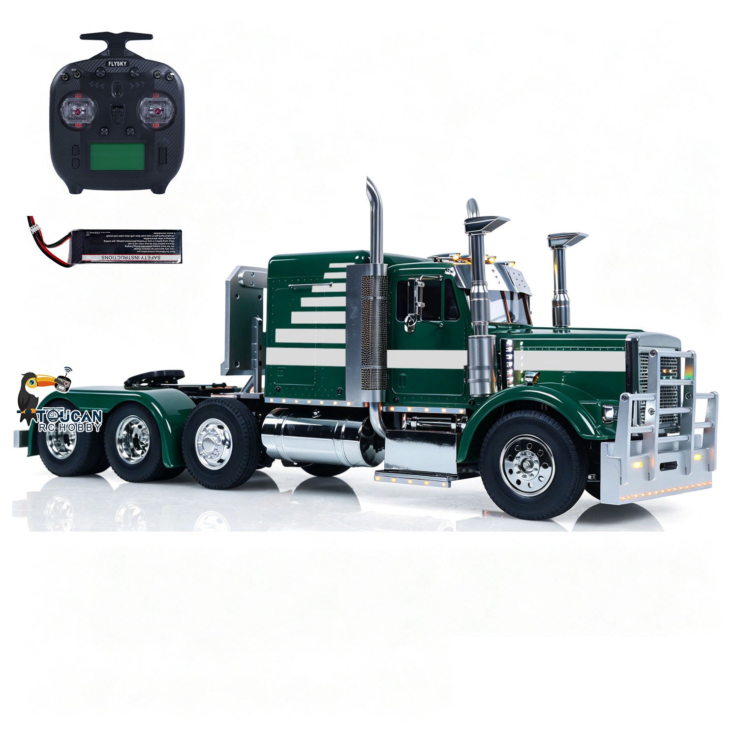 8X4 RC hobby truck fitted with front bumper decorative parts
