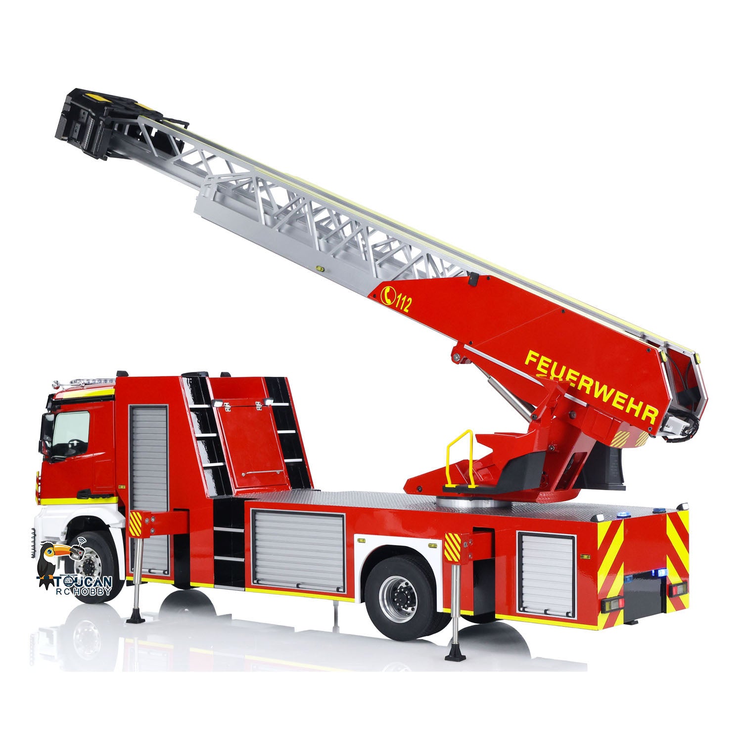 RC fire truck built with integrated light and sound system
