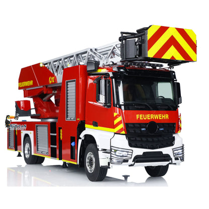 RC ladder fire truck equipped with standard ST8 remote controller
