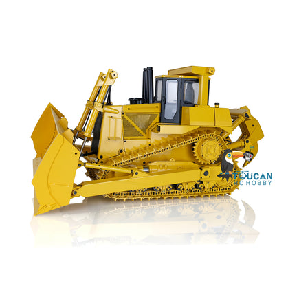 Realistic yellow rc bulldozer metal hydraulic structure ST8 radio controller included
