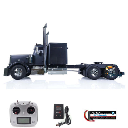 Black simulated rc tractor truck complete rtr set with electric parts battery and charger
