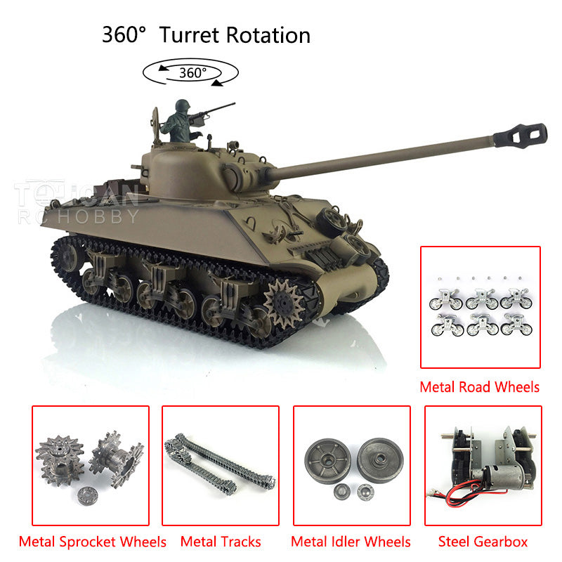 Remote control tank with 360 rotating turret, IR combat, BB and smoke function
