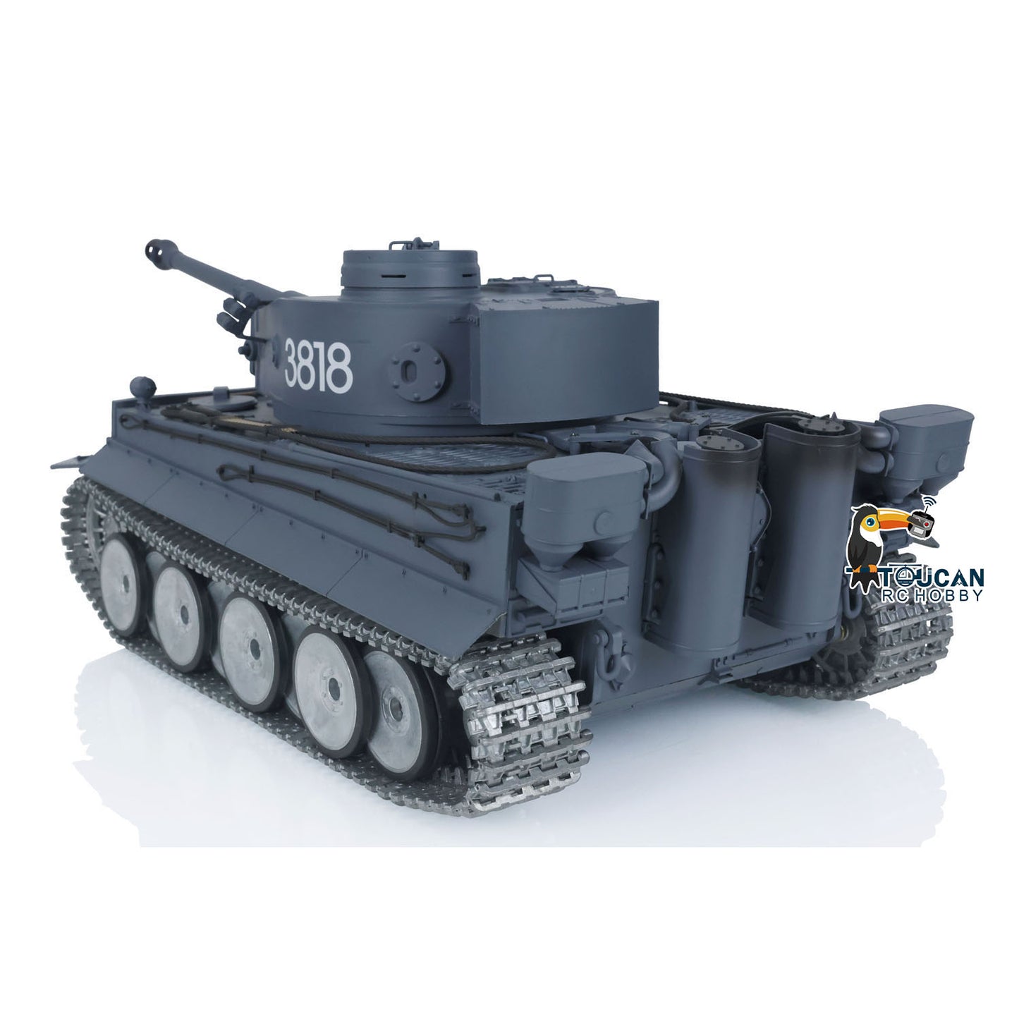 360 degree rotatable turret RC Tiger I tank Henglong 7.0 version steel driving gearbox realistic smoke and BB shooting function
