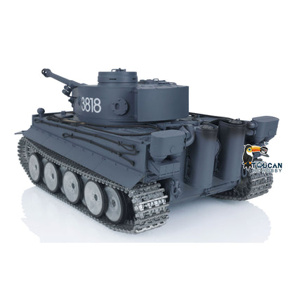 360 degree rotatable turret RC Tiger I tank Henglong 7.0 version steel driving gearbox realistic smoke and BB shooting function
