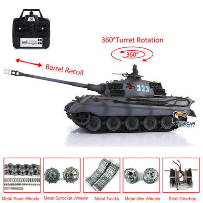 RC tank equipped with metal barrel recoil function and metal tracks

