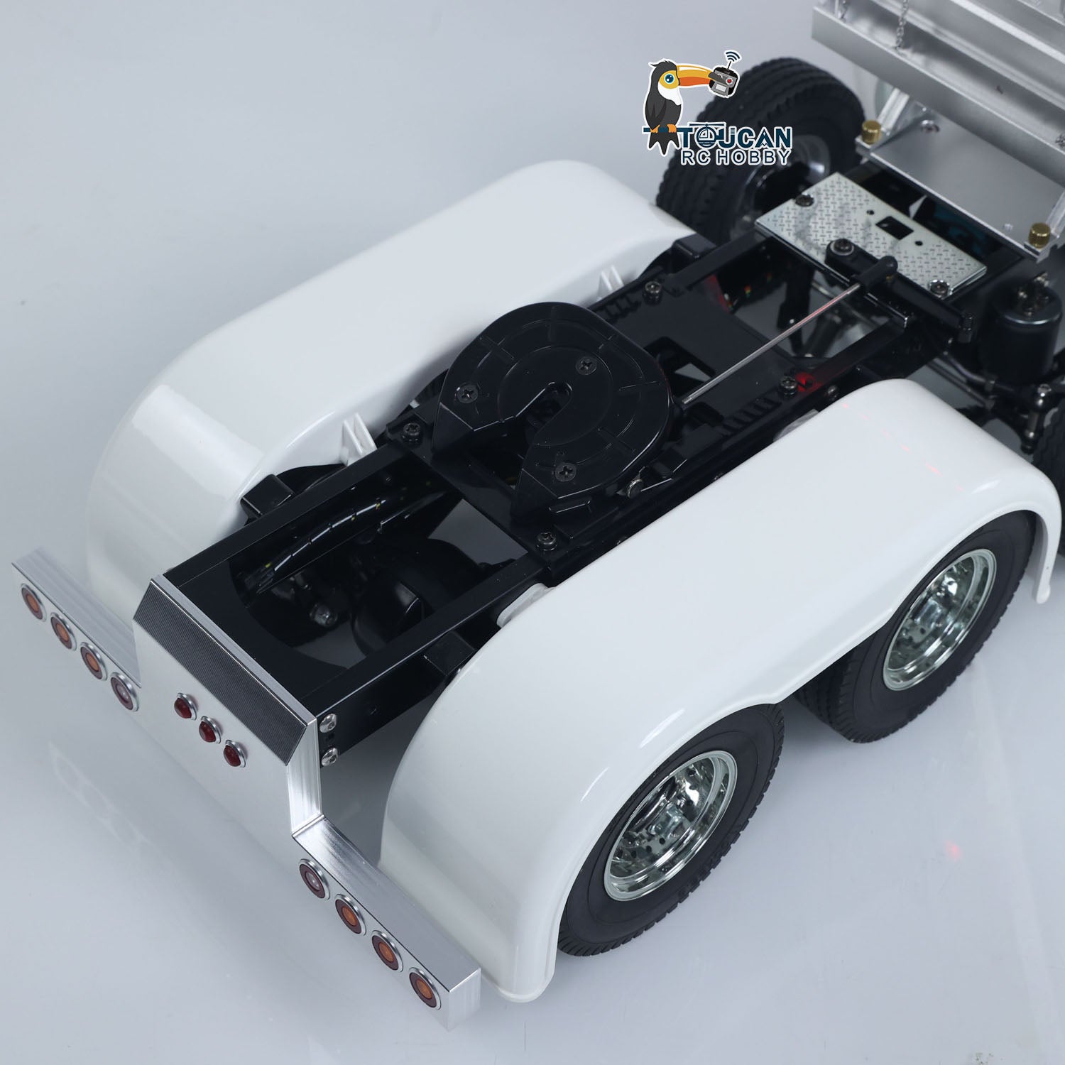 Complete electronic assembly RC tractor with motor servo ESC parts
