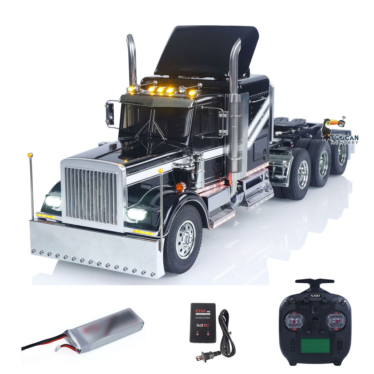 RC tractor truck equipped with suspension chassis full electric assembly
