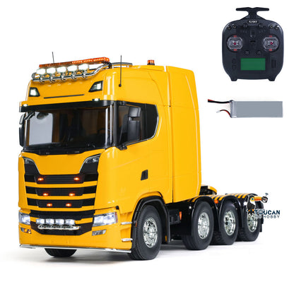 RC 8X4 tractor truck model equipped with motor esc servo light set sound set smoke system ST8 remote control battery and charger
