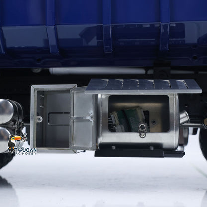 RC construction truck equipped with E350 charger and supporting battery
