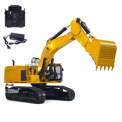 1/8 Metal Remote Control Hydraulic Excavator 390F Heavy Duty 3CH Valves RC Construction Vehicle Models Flysky PL18EV Radio
