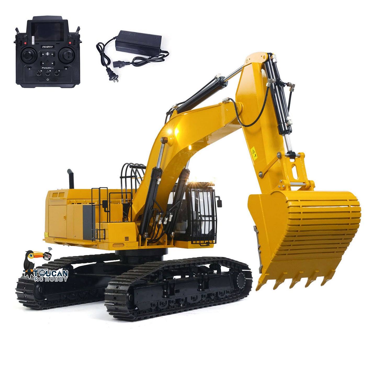 1/8 Metal Remote Control Hydraulic Excavator 390F Heavy Duty 3CH Valves RC Construction Vehicle Models Flysky PL18EV Radio