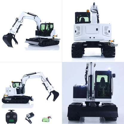 Metal 1/14 C308 Radio Control Hydraulic Excavator 4-way Valve RC Digger Engineering Vehicle Flysky ST8 Radio Lights Battery Assembled