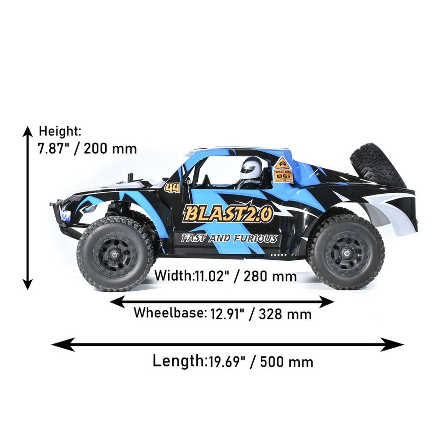 19.7Inches VRX RH820 1/8 Remote Control Off Road Car 60-70KM/H High Speed RC Model Vehicle Flysky Radio RTR No Light System