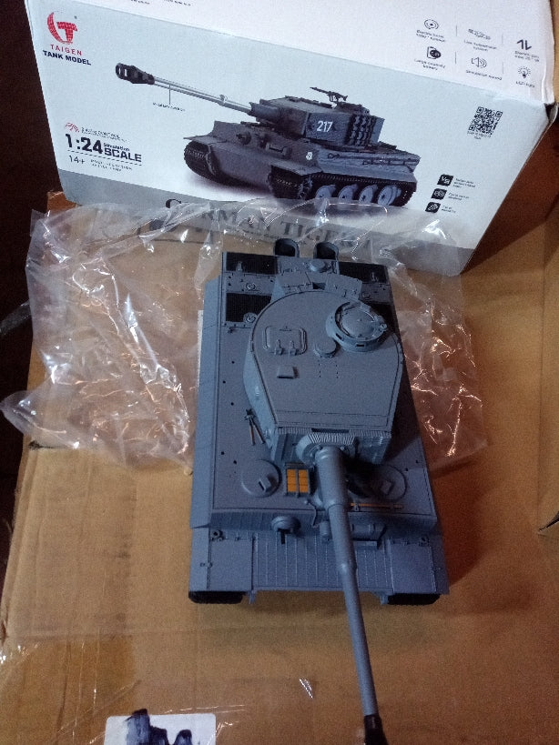 Second Hand US STOCK Taigen 1/24 RC Battle Tank Tiger I Remote Control Military Tanks Infrared Combat