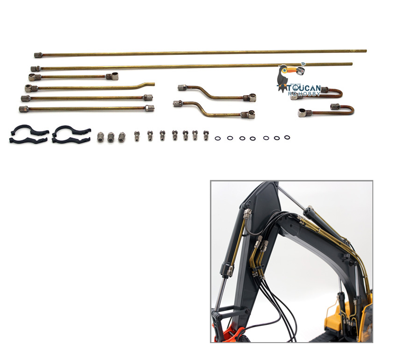 Metal Timber Grab Quick Release Coupler Shear Claw Brass Oil Pipe Clamp For JDMODEL 1/14 RC Hydraulic Excavator V2 JDM-106 Digger