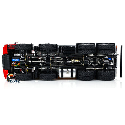 Ready to run LESU 8x8 dump truck red metal cab silver tipper bed light sound I6s remote battery charger
