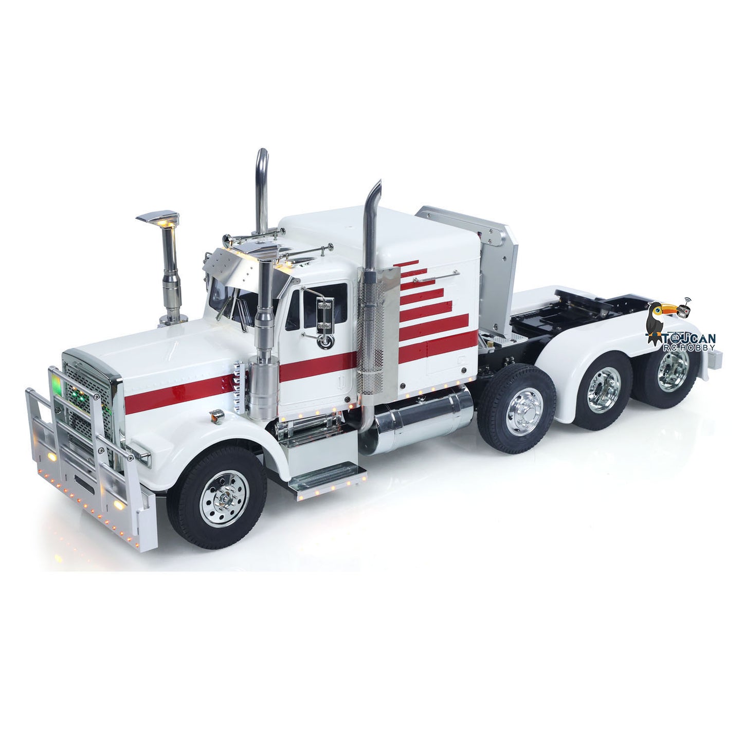 Ready to run plastic body tractor with full suspension chassis assembly
