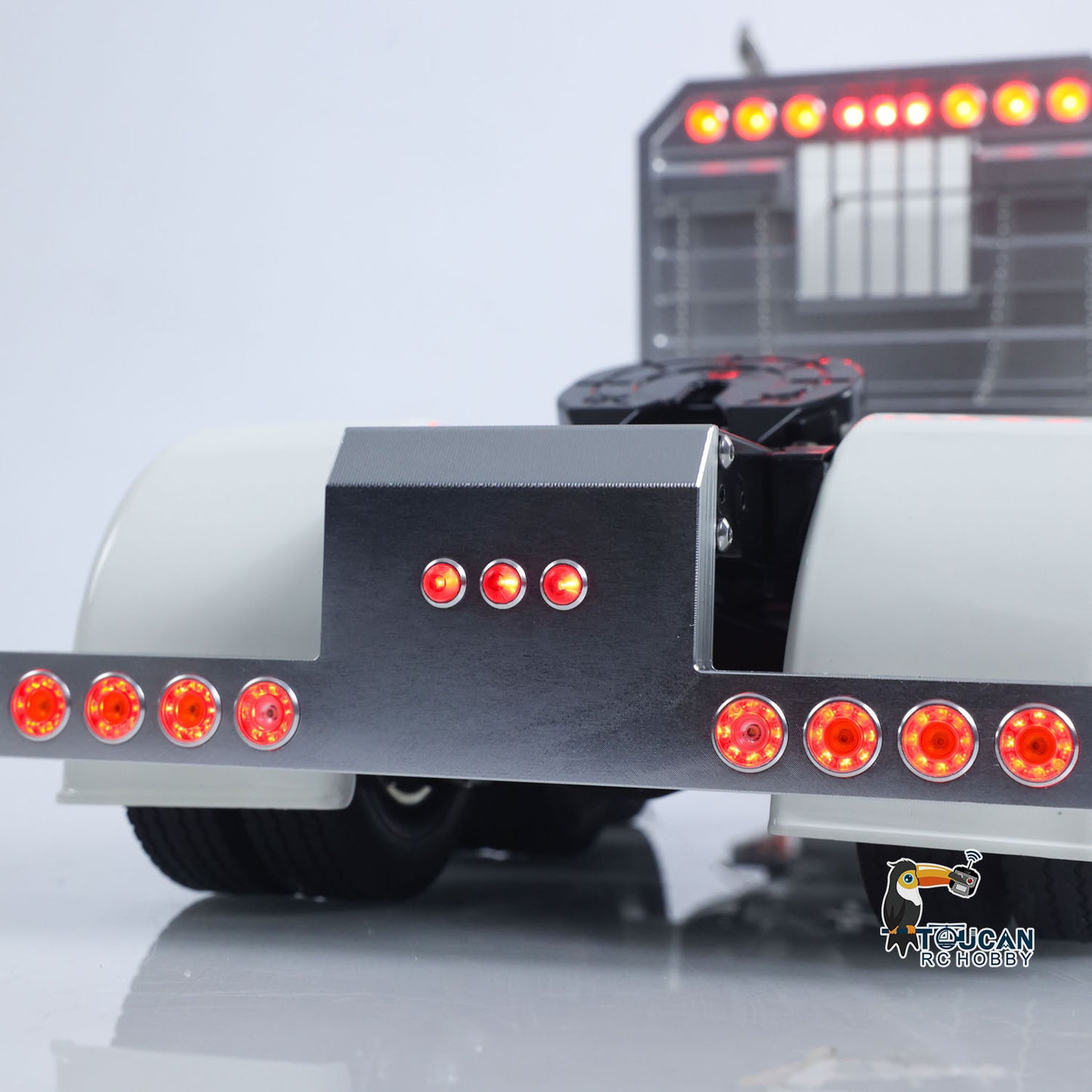 Radio controlled simulation truck with smoke and lighting system
