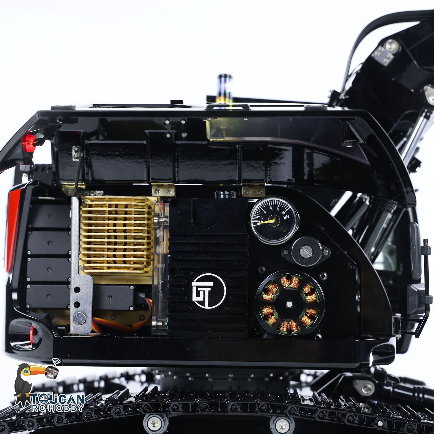 Fully assembled remote hydraulic excavator dual single color warning lights rear spotlight sound light combination set

