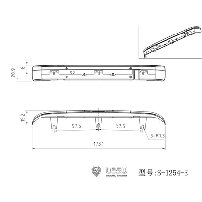 Metal Sun Visor 3V LED Spotlight Sun Shield for DIY TAMIYA 1/14 RC Tractor Truck 770S Remote Control Lorry Car Model Vehicles