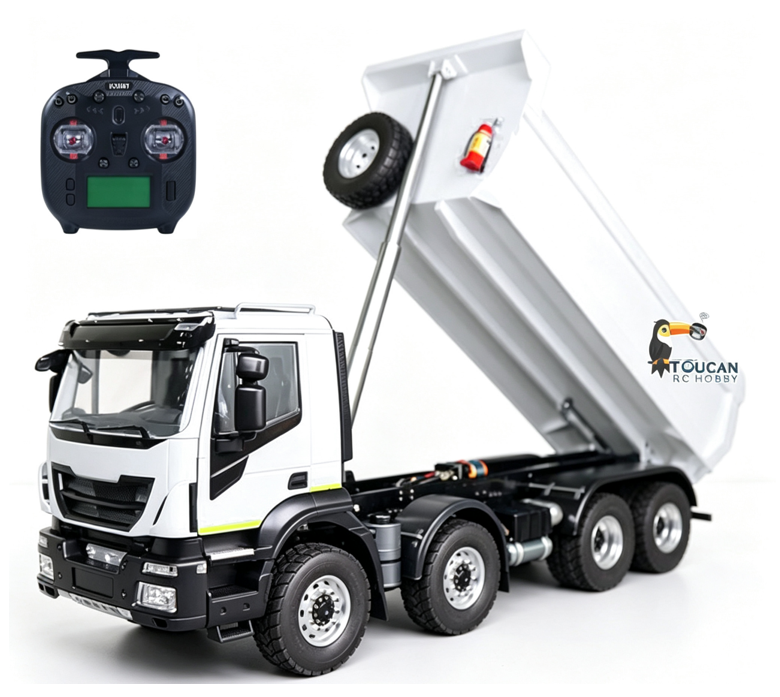 TOUCAN RC HOBBY MODO 1/14 8x4 Metal Hydraulic RC Dump Truck 2-speed Radio Control Tipper Car Simulation DIY Model Painted ESC Servo Motor